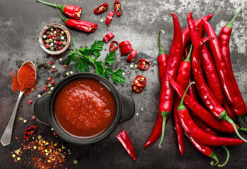 spicy chili sauce, ketchup